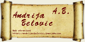 Andrija Belović vizit kartica